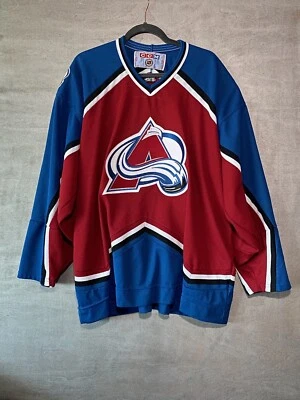 Camiseta deportiva vintage CCM Colorado Avalanche NHL hockey cosida para hombre 2XL 90s exterior Foto 1 de 4