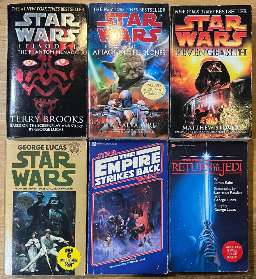 6 STAR WARS Empire PHANTOM MENACE Attack of Clones REVENGE SITH New Hope JEDI - Image 1 of 1