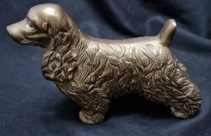 VINTAGE MASSIVER MESSING COCKER SPANIEL HUND ORNAMENT FIGUR 15 CM X 22 CM - Bild 1 von 6