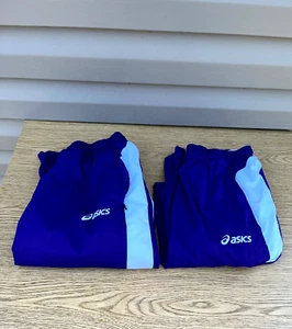 Asics Unisex Draw String  Elastic Waist Sweatpants Size M  Relaxed Fit  Purple - Picture 1 of 6