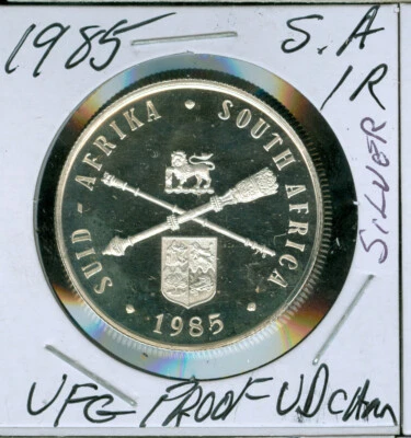 1985 SOUTH AFRICA SILVER 1 RAND ULTRA FINEST PROOF ULTRA DCAM  . - Image 1 of 2