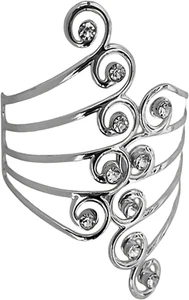 Punk Cool Gothic Upper Arm Adjustable Bracelet Open Wide Cuff Bangle Coil Bracel - Picture 1 of 12