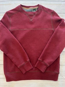 G.H. Bass & Co. Sweatshirt Mens Small Burgundy Fleece Outdoor Hunting Hiking - Picture 1 of 5