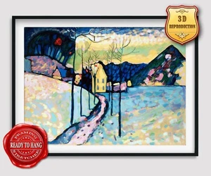 Wassily Kandinsky Winter Landscape 3D EffectsTexture Gel Handmade Ready to hang - Picture 1 of 17