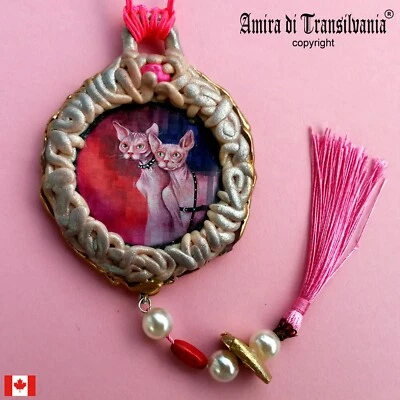sphynx cat necklace protective talisman amulet charm luxury jewelry pendant cats - Image 1 of 4