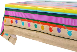 GGDE 1 Pcs Cinco De Mayo Tablecloth Mexican Fiesta Theme Plastic Table Cover Tac - Picture 1 of 12