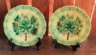 antique Sarreguemines Majolica pair of grape plates 7-1/2" made in Germany