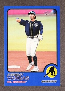 2022 Topps Heritage #47 Jheremy Vargas Minors Blue /99