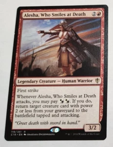Magic The Gathering Alesha, Who Smiles At Death 119 C16 Commander 2016 raro LP x1 - Imagen 1 de 2