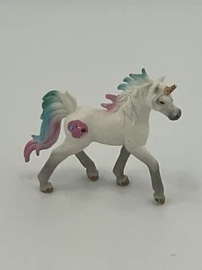 Schleich Bayala Potro Unicornio Mar Retirado Blanco Caballo Azul Rosa Pelo Fantasía 2017 - Imagen 1 de 4