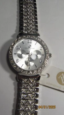Nwt ADRIENNE VITTADINI  SILVER MULTIFUNCTION MENS WATCH #AD9491 NICE! $75 RETAIL - Image 1 of 4