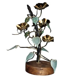 Vintage Higgins Copper Brass Floral Sculpture Modern Brutalist Large ~15" Tall - Picture 1 of 5