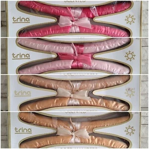 Vintage NOS TRINA Padded Scented Hanger Sets of (2) Lot of (4) - Picture 1 of 9