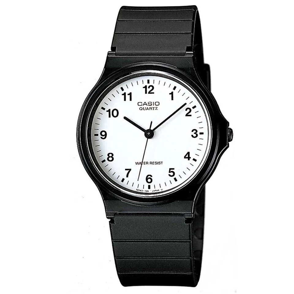 Casio Collection MQ-24-7BLL 34mm Schwarzes Kunststoffgehäuse mit Schwarzem Harzarmband Armbanduhr für Herren