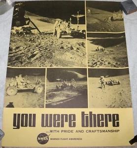 POSTER VINTAGE ANNI 70 NASA "YOU WERE THERE" APOLLO LUNARE CON EQUIPAGGIO SENSIBILIZZAZIONE VOLO - Foto 1 di 5
