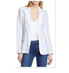 Blazer classico a righe blu/bianco Frame 100% lino taglia 4 - Foto 1 di 7