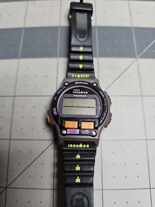 Timex Ironman Triathlon [8Lap] Digital Watch Indiglo Green Purple Needs Battery - Picture 1 of 6