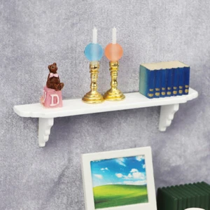 Dollhouse Miniature White Wall Shelf 1:12 Scale Hang Rack Furniture Accessories - Picture 1 of 8