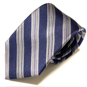 Jos A Bank Repp Tie Sharp Regimental Preppy Dapper Blue Gray Stripes Reserve - Picture 1 of 20