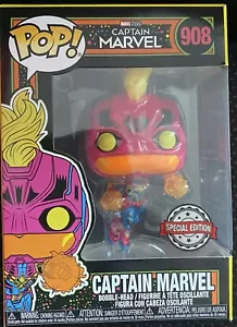 Funko Pop! Marvel Infinity Saga CAPT MARVEL #908 Black Light Special Edition!! - Picture 1 of 4
