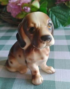 Vintage Beagle Figur Keramik Porzellan Japan 3,5""x3"" handbemalt #1263 - Bild 1 von 8
