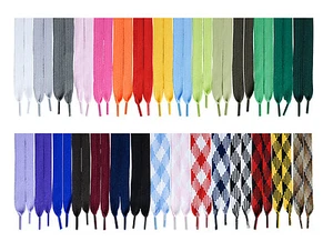 Zapatillas de zapato de 52" 17 mm (W) gruesas cordones deportivos 30 colores cordones - Imagen 1 de 30