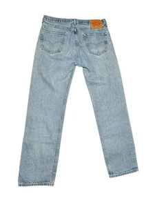 VTG Levis 505 Jeans Mens 34x32 Blue Denim Straight Leg Button Fly Distressed - Picture 1 of 12