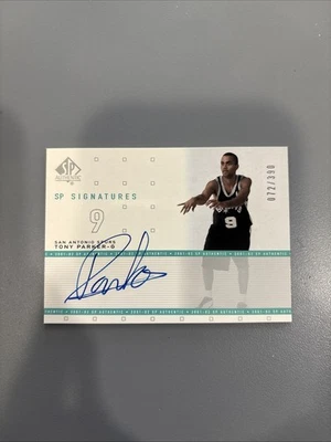 Tony Parker 2001 SP Signatures Rookie Auto TP San Antonio Spurs/390 RC HOF Foto 1 de 4