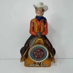 Vintage 1979 Jim Beam Decanter Houston Texas American Legion Cowboy Western - Bild 1 von 13