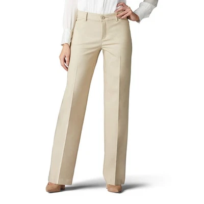 Womens Ultra Lux Comfort with Flex Motion Trouser Pant Bungalow Khaki 10 Long - Image 1 of 2