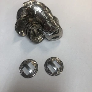 1”  Bright Silver Star Slotted Conches. (Over 100) On A Ring As Shown NEW - Picture 1 of 9