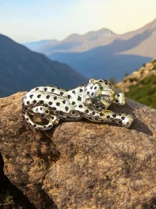 Vintage Cheetah Leopard Danecraft Brooch Vintage Pin Big Cat - Picture 1 of 6