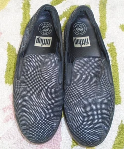 Zapatos mocasines FITFLOP tachonados brillantes para mujer 6 6,5 37 negros - Imagen 1 de 15