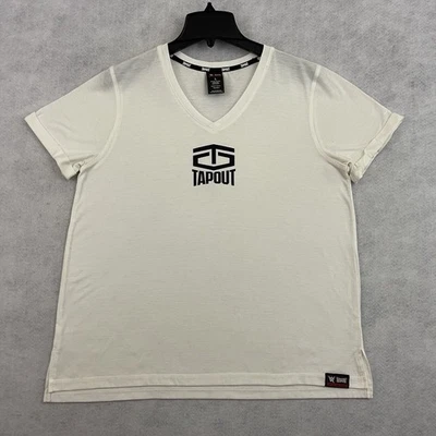 Camisa Tapout Mujer Grande Blanca Manga Corta Cuello en V UFC MMA WWE Foto 1 de 4