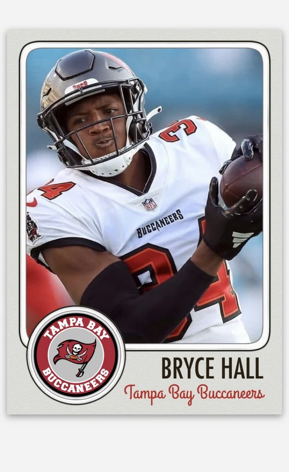 Bryce Hall Novelty Football Card! Tampa Bay Buccaneers - Image 1 of 1