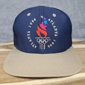 Vintage Olympics Hat Cap Snapback Blue Atlanta 1996 USA Retro Logo 7 Mens - Picture 1 of 9