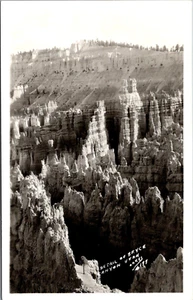UTAH, BIRDSEYE VIEW OF BRYCE CANYON - OAKES OLD REAL PHOTO POSTCARD - Picture 1 of 2