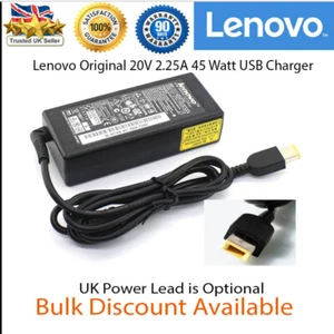 Lenovo Original Genuine 45W 20V 2.25 Charger Rectangle for Laptop Tiny PC - Picture 1 of 1