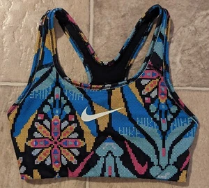 Nike women sz S Medium Support Sports Bra multi color print bv3764 2940 - Picture 1 of 3