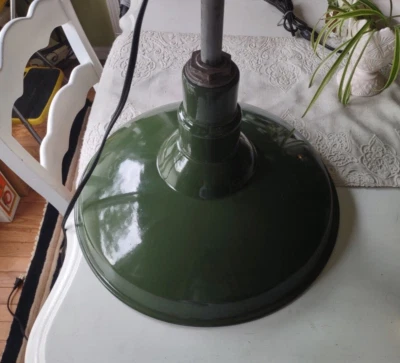 Colgante Industrial American Benjamin Verde Claro Esmaltado Fábrica 16" Grande Foto 1 de 4