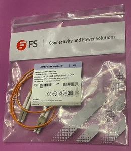 FS OM2 50/125 Multimode Fiber Patch Cable 1M - LC UPC to LC UPC Duplex - Picture 1 of 4