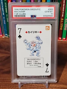 1996 Pokemon Green Playing Card #068 Machamp 7 of Clubs PSA 10 - Picture 1 of 2