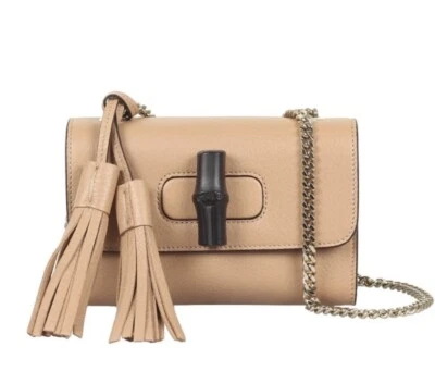 Gorgeous Authentic Gucci Miss Bamboo Beige Leather Mini Shoulder Crossbody Bag - Image 1 of 4