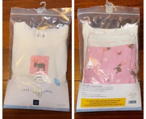 Vintage 2000 y2k ~New! BABY GAP Little Reindeer/Star LONG JOHNS/Pajama Set ~ XL - Picture 1 of 1