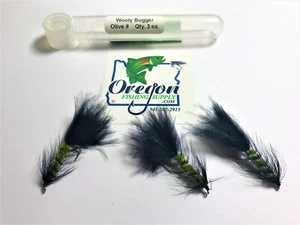 Wooly Bugger, schwarz mit Limette #6, 3 Fliegen. KOSTENLOSER Versand für alle weiteren Artikel! - Bild 1 von 5