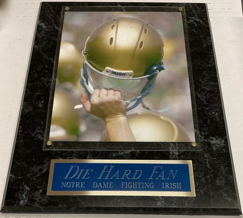 DIE HARD FAN NOTRE DAME FIGHTING IRISH FRAMED 8X10 PHOTO-12X15 WALL PLAQUE DECOR Cover