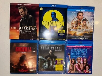 Brand new sealed Blu-Ray DVD Movies Watchman Marksman Godzilla Uncharted Marvel - Image 1 of 2