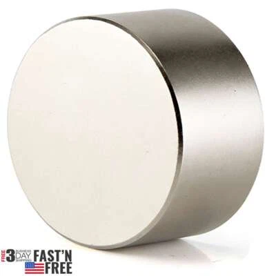 N52 Large Disc Round Neodymium Rare Earth Magnet Big Super Strong Huge 1.6"x0.8"