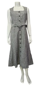 Banana Republic Linen Blend Button Midi Dress Size 6 - Picture 1 of 13