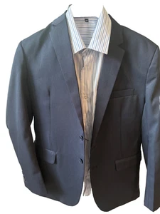 3 piece Suit Teen Size 18 Andrew Fezza Blue Jacket Pants Vest + matching shirt - Picture 1 of 6
